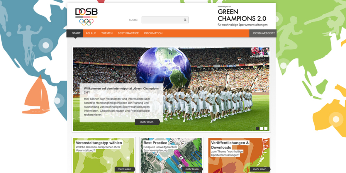 Internetportal zu Umweltschutz bei Sportveranstaltungen