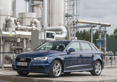 Mit dem Audi e-gas fährt der Audi A3 Sportback g-tron nahezu komplett CO2-neutral.