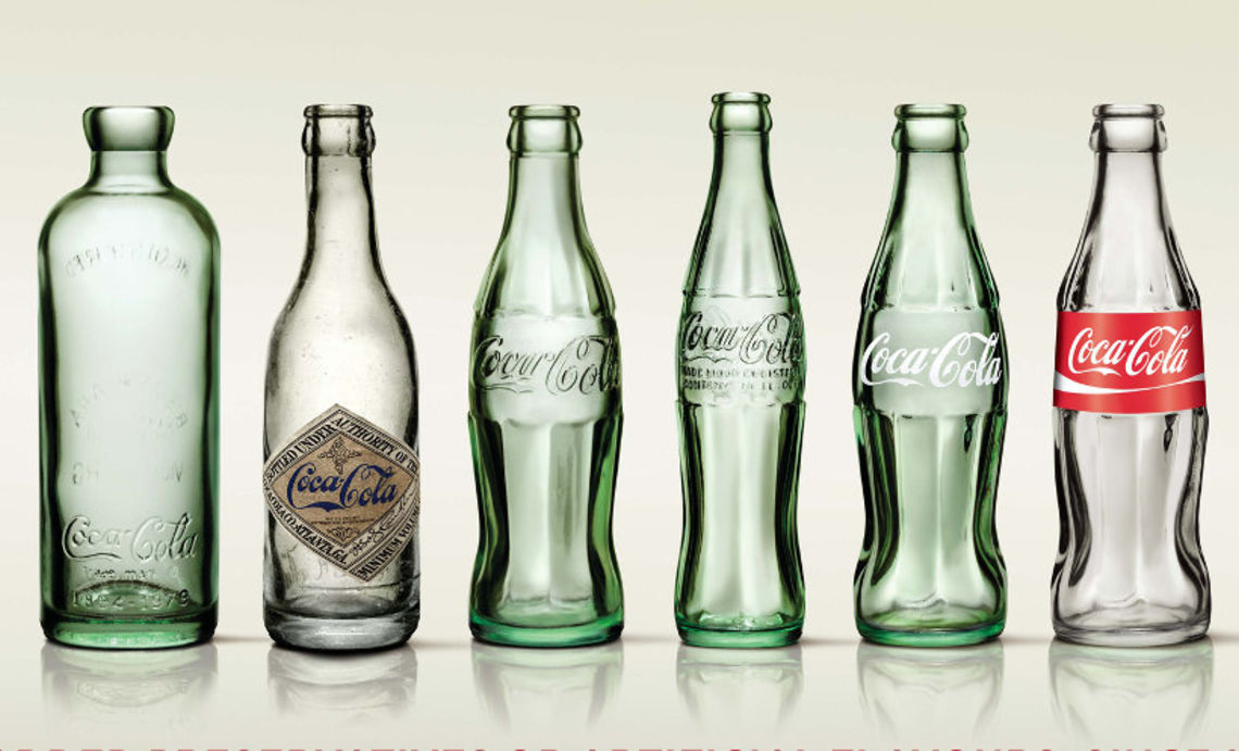 Die Coca-Cola Flasche im Wandel der Zeit.