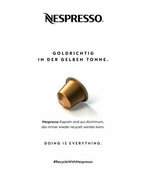 Recycling bei Nespresso: Goldrichtig in der gelben Tonne