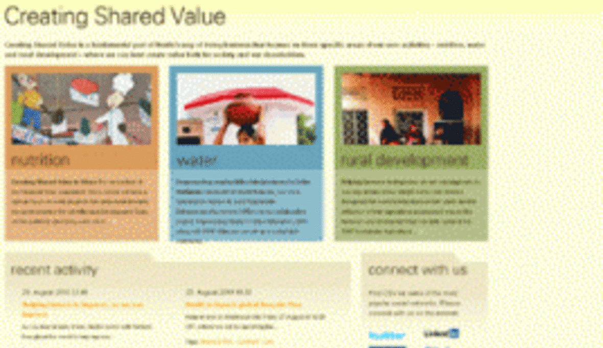 Nestlé:  Weblog zum Thema „Gemeinsame Wertschöpfung“ 