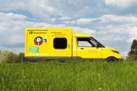 Der erste StreetScooter wird ab Ende August im Rahmen des Pilotprojekts "CO2-freie Zustellung Bonn" beim Transport von Briefen und Paketen fahren. Foto: DP DHL