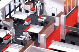 Architekturmodell der Großraumbüros im Vodafone Campus. Bild: Vodafone