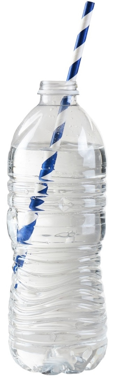 Wasserflasche mit Strohhalm