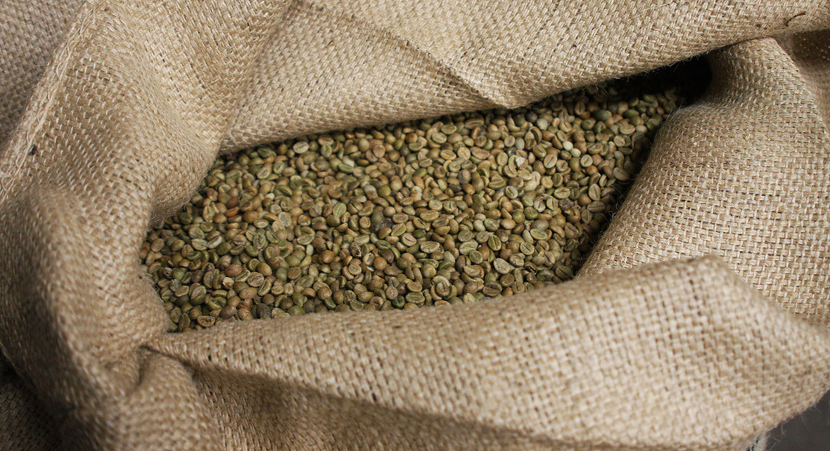 Kaffeebohnen im Sack