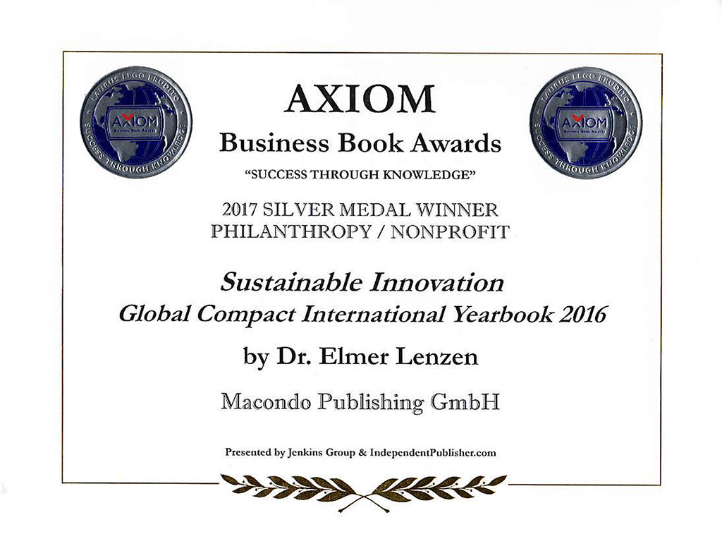 Silber-Medaille für das Global Compact International Yearbook 2016 mit dem Axiom Business Book Award