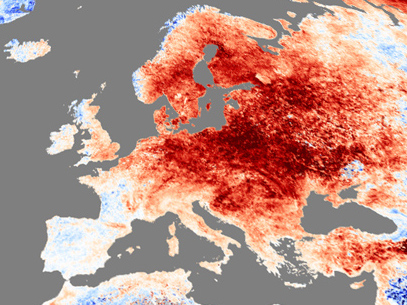 Heiße Temperaturen in Europa.