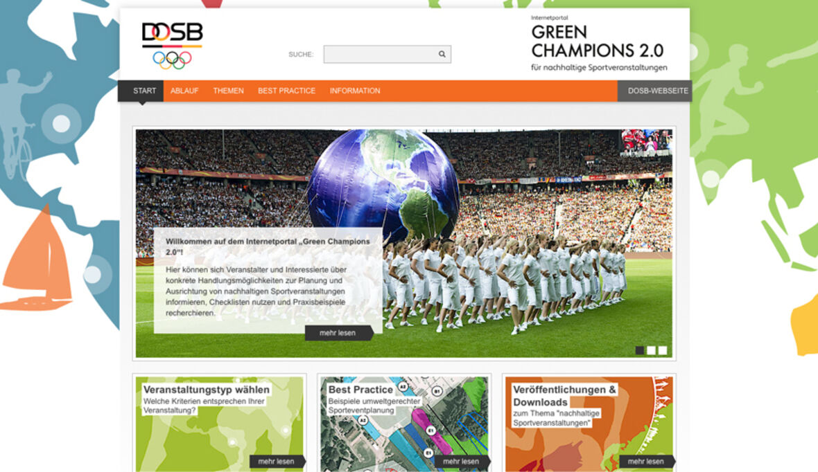 Internetportal zu Umweltschutz bei Sportveranstaltungen