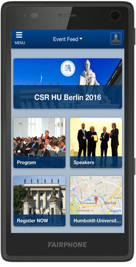 The CSR Conference App 2016 helps to navigate the three-day program.