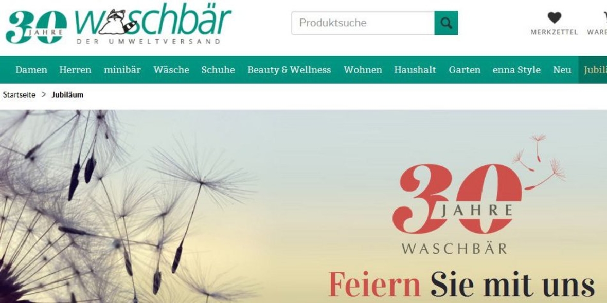 30 Jahre Waschbär Umweltversand