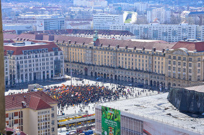 Eine Pegida-Demonstration in Dresden.