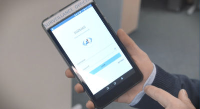 Die SORMAS-App in der Anwendung.