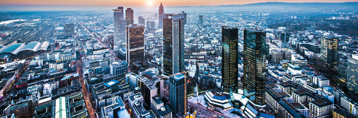 Frankfurt Banken Sonnenuntergang