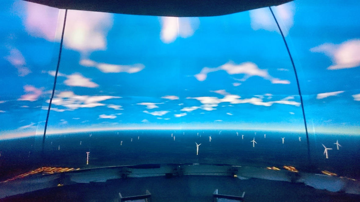 In dem Visualisierungsdom können die Besucher einen simulierten Ballonflug erleben.