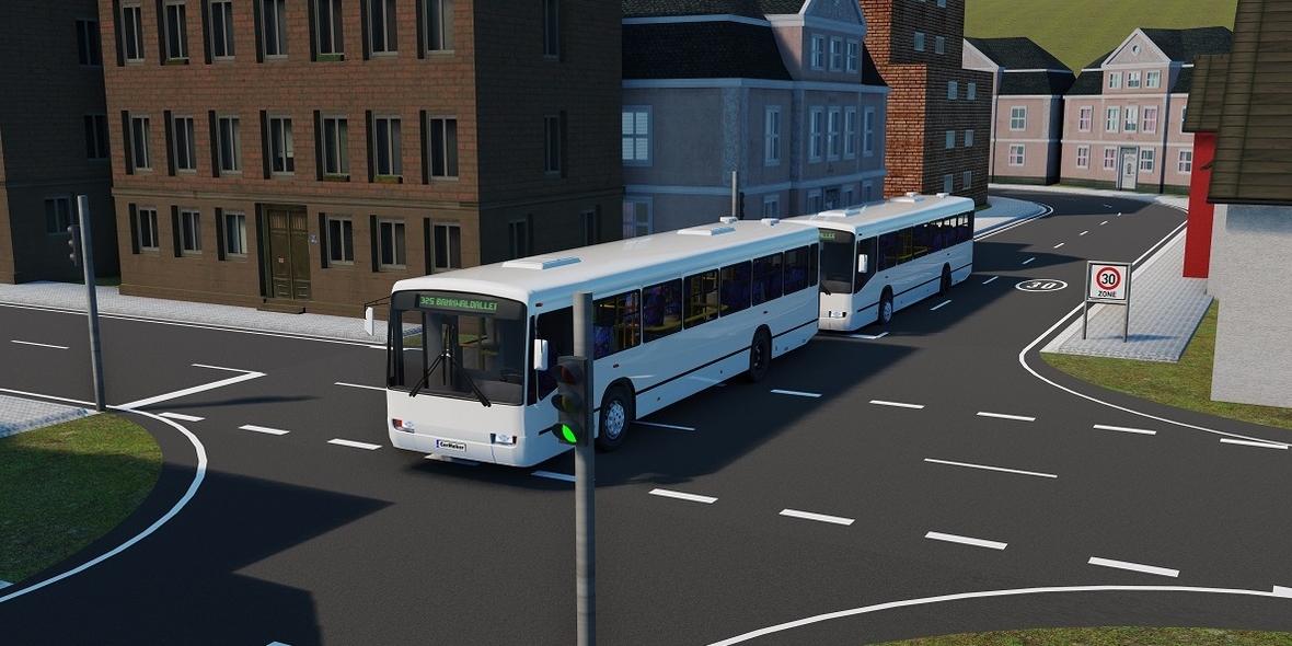 Münchner Stadtbus der Zukunft fährt in Kolonne