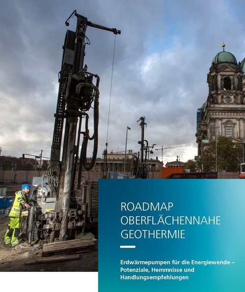 Das Titelblatt der „Roadmap Oberflächennahe Geothermie - Potenziale, Hemmnisse und Handlungsempfehlungen“.