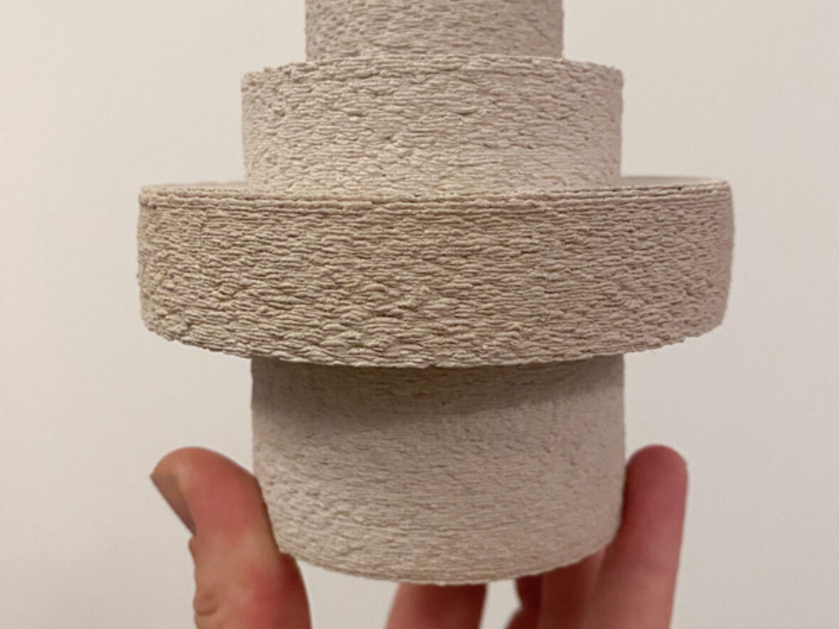 Sawdust formulation sample for paste extrusion 3D printing