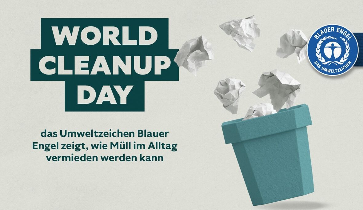 World Cleanup Day: Blauer Engel zeigt, wie Müll im Alltag vermieden werden kann