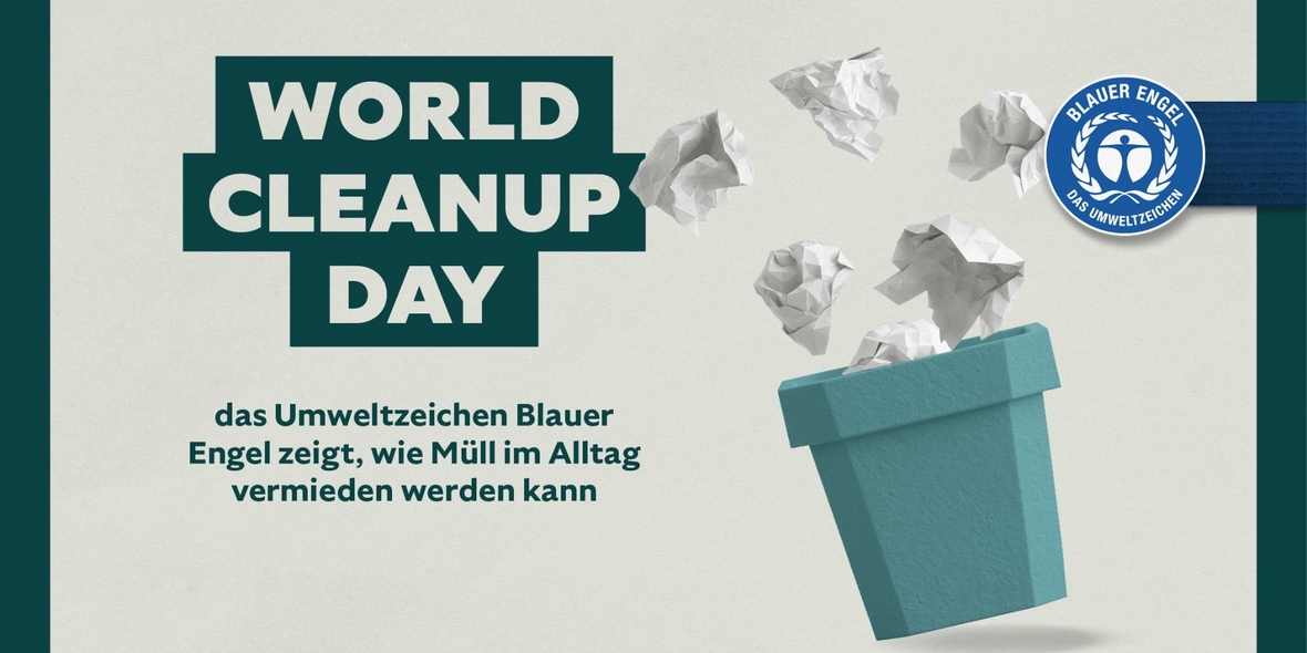 World Cleanup Day: Blauer Engel zeigt, wie Müll im Alltag vermieden werden kann