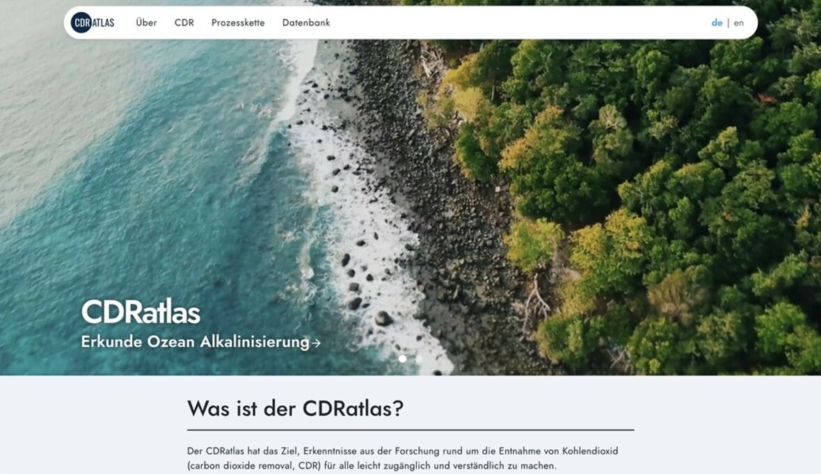 CDRatlas: Wegweiser für CO2-Entnahmemethoden im Meer und an Land