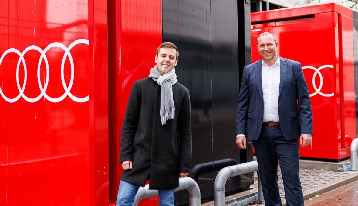 Audi Neckarsulm baut Ladeinfrastruktur mithilfe von Second-Life-Batterien aus