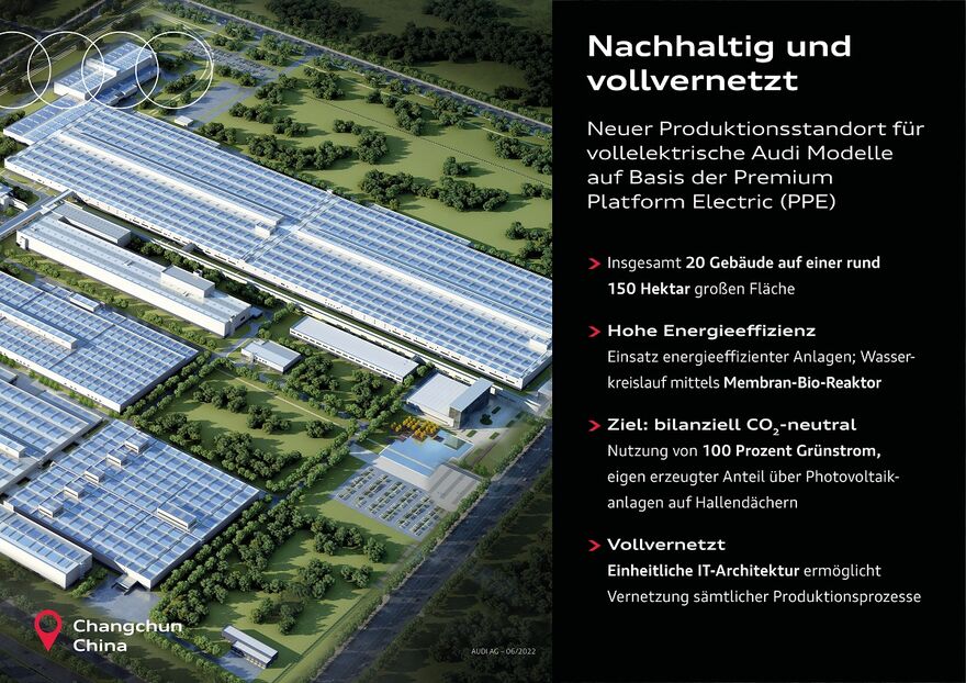 Neuer Produktionsstandort für vollelektrische Audi Modelle auf Basis der Premium Platform Electric (PPE)