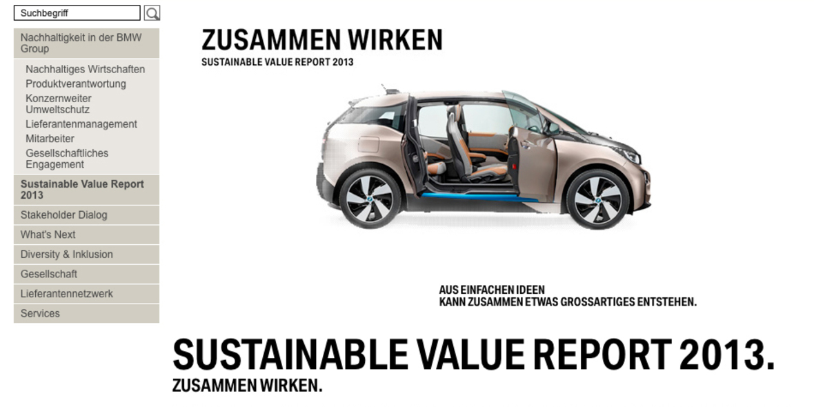 Nachhaltigkeitsbericht 2013 der BMW Group