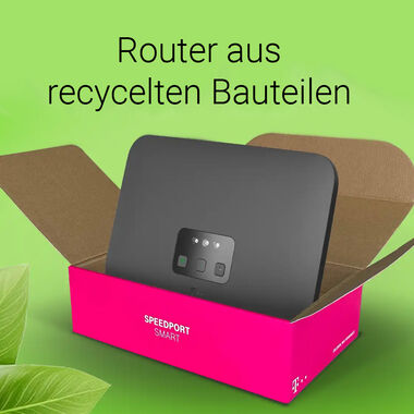 Blickpunkt Deutsche Telekom auf UmweltDialog Router aus recycelten Bauteilen