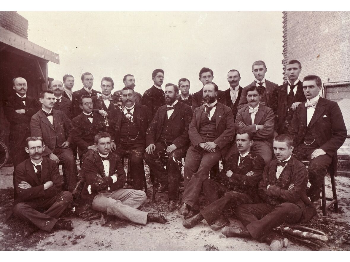 Stockhausen Krefeld Gruppenaufnahme von Angestellten Juli 1913