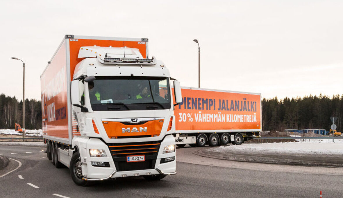 Reduzierung von CO2 mit MAN Lang-Lkw