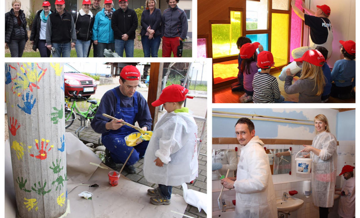 Die Novartis Kollegen aus Wehr brachten im Kindergarten neue Farbe ins Spiel.