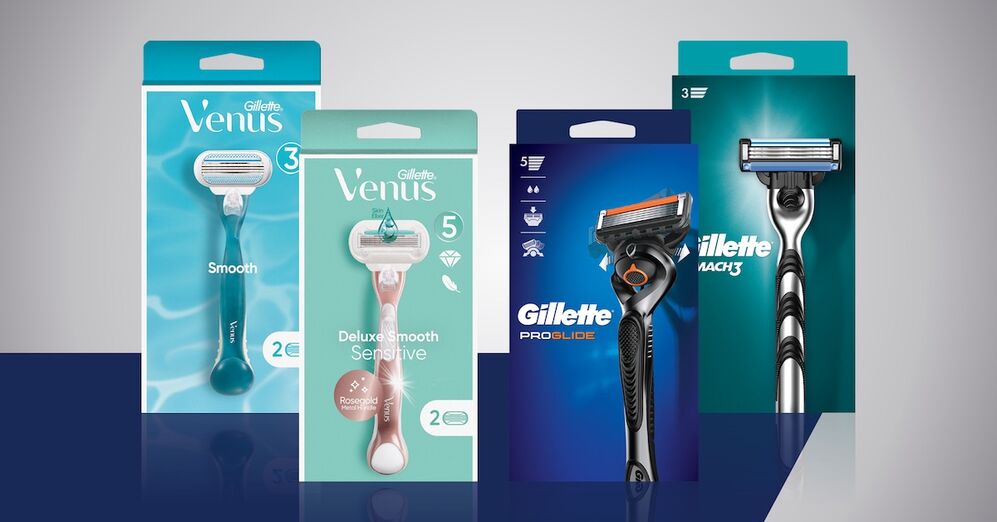 Gillette und Gillette Venus werden seit April 2021 in vollständig recycelbaren KartonvVerpackungen angeboten.