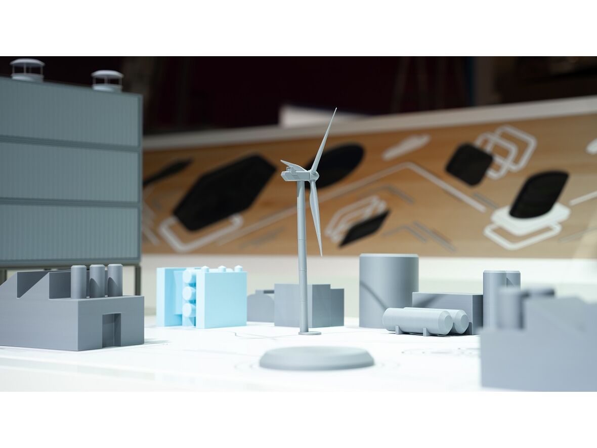 Modell einer Direct Air Capture-Anlage, VW Group Stand auf dem IAA Summit