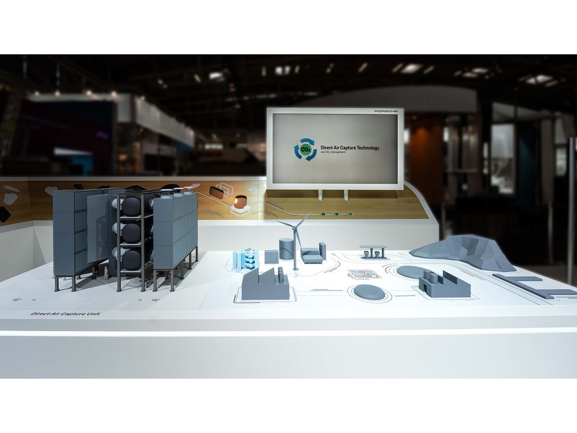 Modell einer Direct Air Capture-Anlage, VW Group Stand auf dem IAA Summit