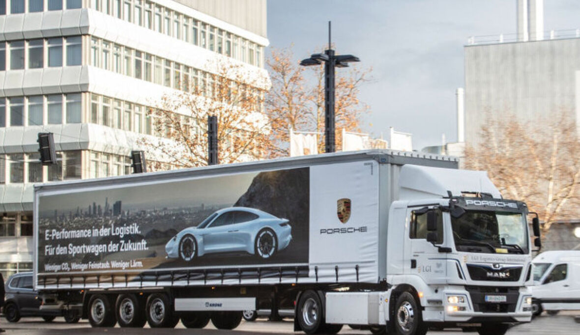 Porsche setzt Elektro-Lkw ein