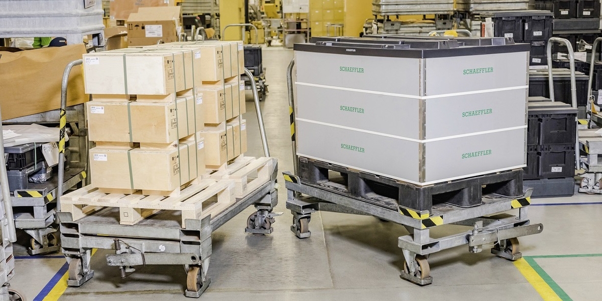 Schaeffler: umweltfreundliches Verpackungssystem für Großlager