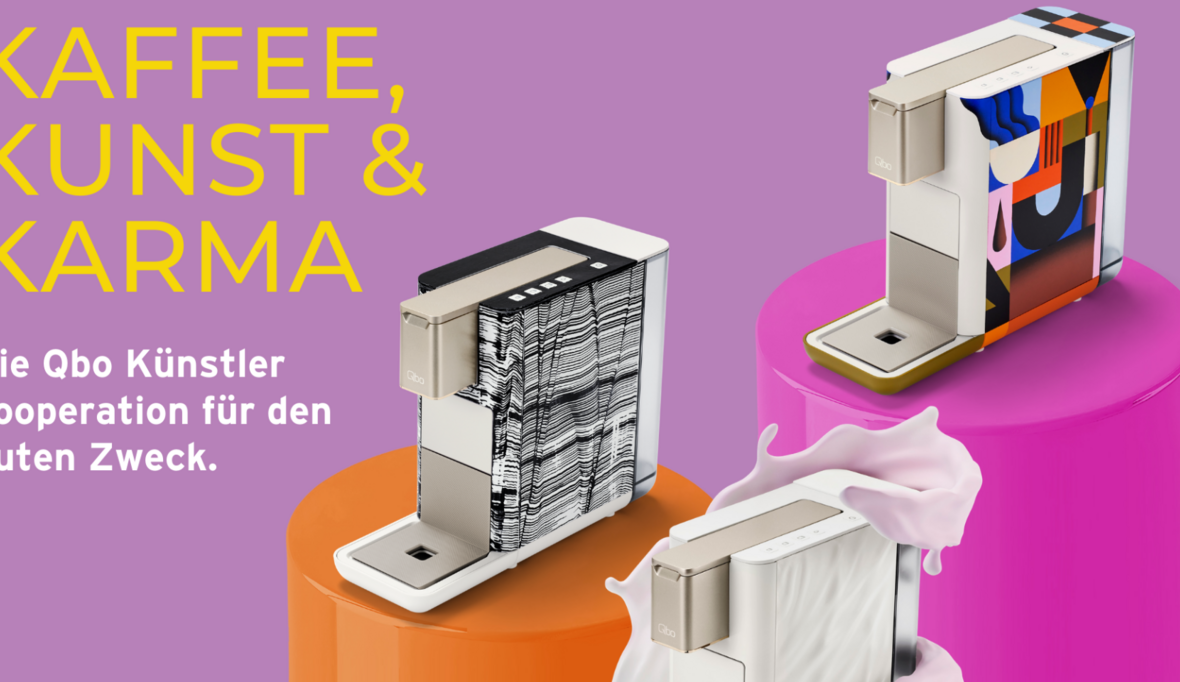 Mit Kaffee und Kunst für den guten Zweck: Qbo Designkooperation