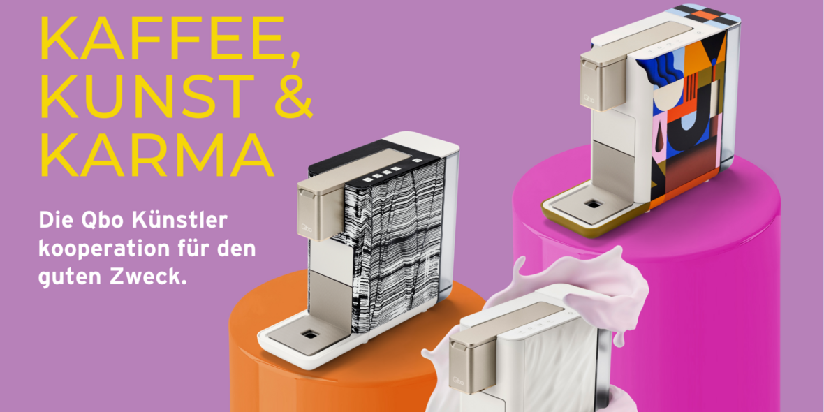 Mit Kaffee und Kunst für den guten Zweck: Qbo Designkooperation
