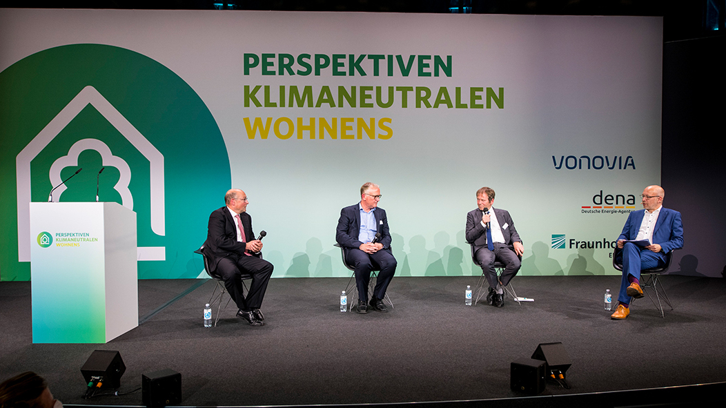 Rolf Buch, Klaus Mindrup, Prof. Dr. Hans MartinHenning und Andreas Kuhlmann auf der Vonovia Klimakonferenz 2020.