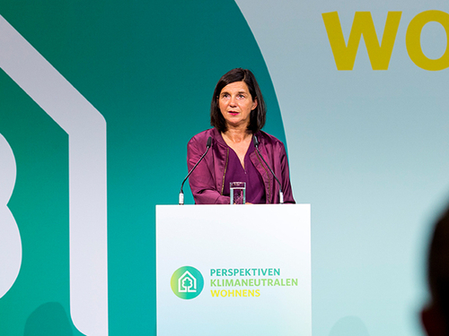 Katrin Göring-Eckardt, Vorsitzende der Bundestagsfraktion von Bündnis90/Die Grünen auf der Vonovia Klimakonferenz.