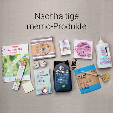 Blickpunkt memo Kachel Nachhaltige memo-Produkte