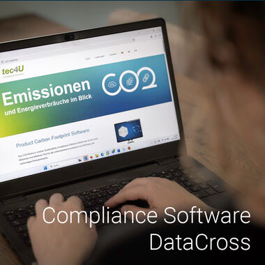 Blickpunkt tec4U-Solutions auf UmweltDialog Kachel Compliance Software DataCross
