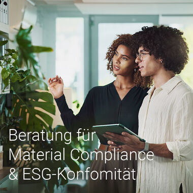 Blickpunkt tec4U-Solutions auf UmweltDialog Kachel 6 Beratung für Material Compliance und ESG:Konformatität