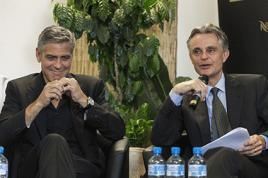 Clooney und Nespresso-Chef Jean-Marc Duvoisin