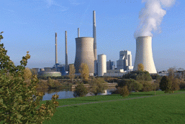 E.ON Kohlenkraftwerk Staudinger: Fossile Energien haben einen Anteil von 63 Prozent am Energiemix von E.ON. Foto: EON AG