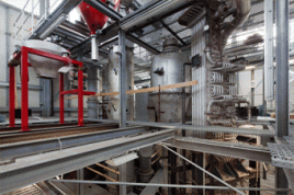 In ihrer Versuchsanlage zur Abscheidung von CO2 haben Wissenschaftler der TU Darmstadt das Carbonate-Looping-Verfahren erfolgreich erforscht. Foto: Thomas Ott / TU Darmstadt 