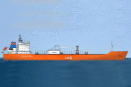 Animation des LNG-Tankers für Anthony Veder. Grafik: Meyer-Werft