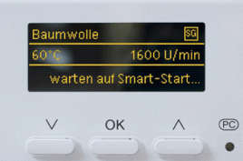 Smart Start - die intelligente Startfunktion gibt der Benutzer im Geräte-Display ein. Foto: Miele