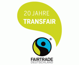 Logo "20 Jahre TransFair". Grafik: TransFair e.V.