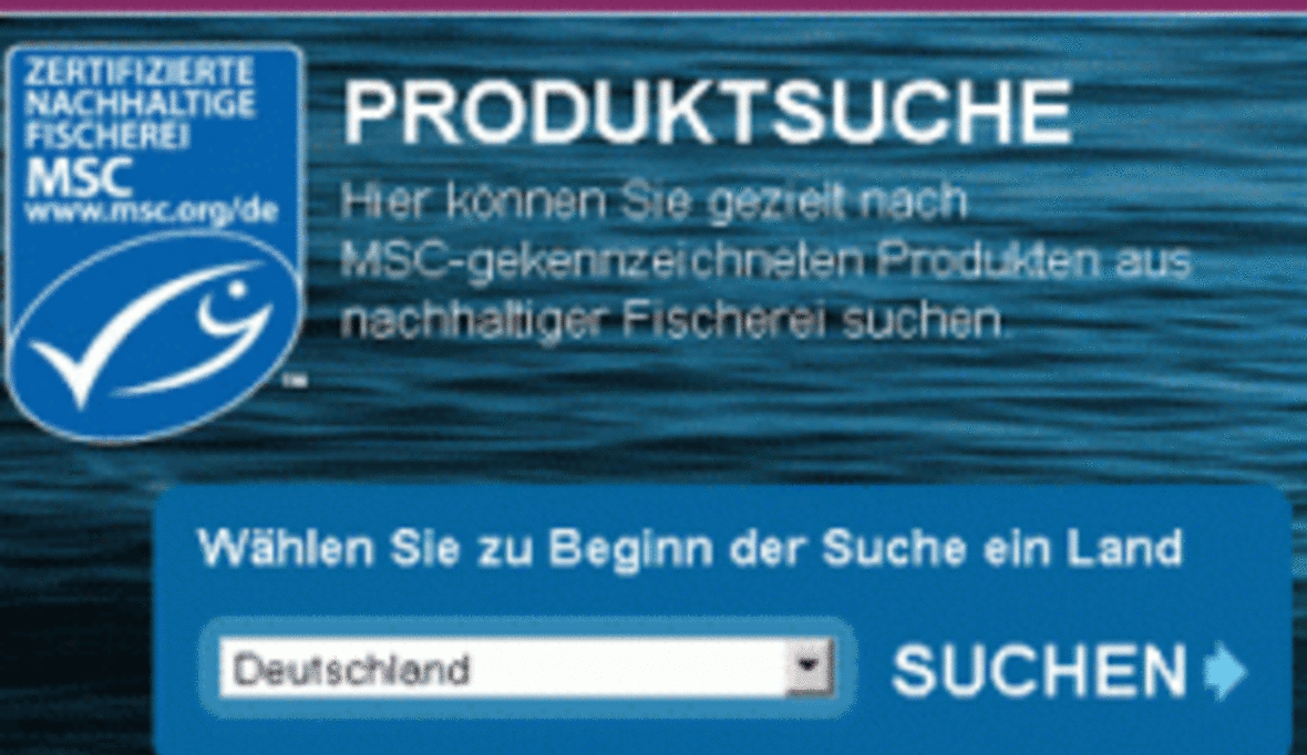 Online-Suche für Produkte aus nachhaltiger Fischerei mit MSC-Siegel